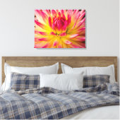 VS, Washington. Detail van dahlia bloem Canvas Afdruk (Insitu (Slaapkamer))