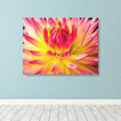 VS, Washington. Detail van dahlia bloem Canvas Afdruk (Insitu (Houten vloer))