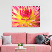 VS, Washington. Detail van dahlia bloem Canvas Afdruk (Insitu (Woonkamer))