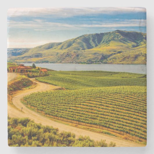 VS, Washington, Lake Chelan. Benson Vineyards Stenen Onderzetter (Voorkant)