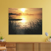 VS, Washington, Lopez Island, Ochtendnevel op Canvas Afdruk (Insitu (Woonkamer))