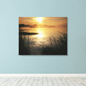 VS, Washington, Lopez Island, Ochtendnevel op Canvas Afdruk (Insitu (Houten vloer))