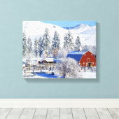 VS, Washington, Methow Valley, Schuren in Canvas Afdruk (Insitu (Houten vloer))