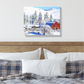 VS, Washington, Methow Valley, Schuren in Canvas Afdruk (Insitu (Slaapkamer))