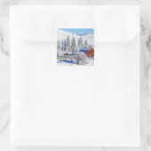 VS, Washington, Methow Valley, Schuren in Vierkante Sticker (Tas)