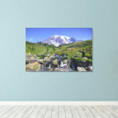VS, Washington, Mt. Rainier NP, Mt. Rainier en 2 Canvas Afdruk (Insitu (Houten vloer))