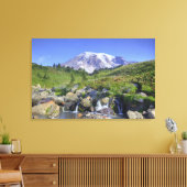 VS, Washington, Mt. Rainier NP, Mt. Rainier en 2 Canvas Afdruk (Insitu (Woonkamer))