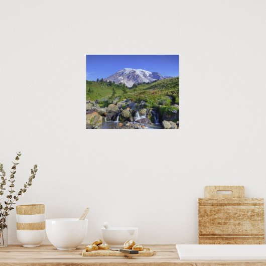 VS, Washington, Mt Rainier NP, Mt Rainier en 2 Poster (Keuken)