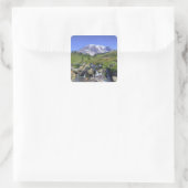 VS, Washington, Mt. Rainier NP, Mt. Rainier en 2 Vierkante Sticker (Tas)