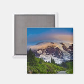 VS, Washington, Mt. Rainier. Ochtendzon Magneet (Voorkant / Achterkant)