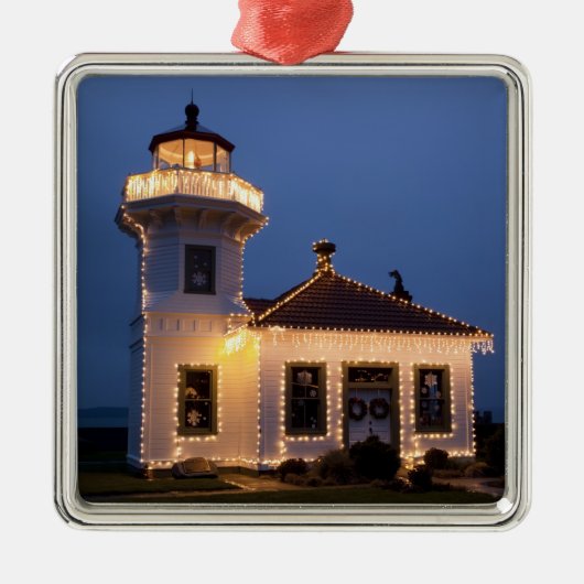 VS, Washington, Mukilteo. vuurtoren van Mukilteo Metalen Ornament (Voorkant)