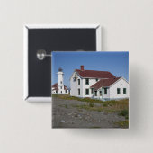VS, Washington, Port Townsend, Point Wilson Vierkante Button 5,1 Cm (Voorkant /achterkant)