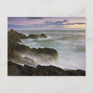 VS, Washington, San Juan-eilanden.  Golven slaan Briefkaart