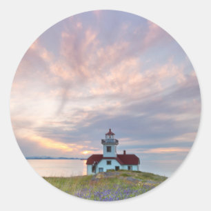 VS, Washington, San Juan-eilanden. Zonsondergang Ronde Sticker