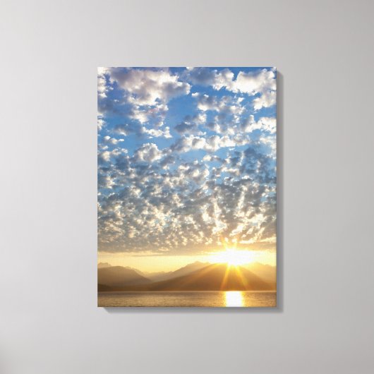 VS, Washington, Seabeck. Zonsondergang Canvas Afdruk (Voorkant)