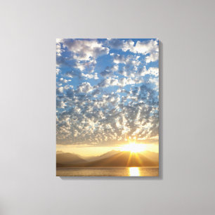 VS, Washington, Seabeck. Zonsondergang Canvas Afdruk