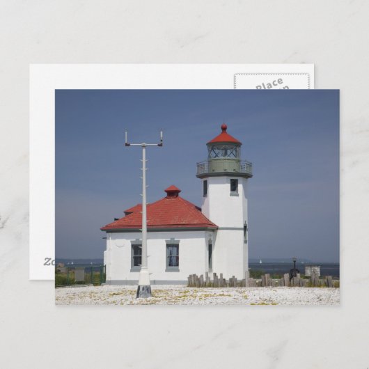 VS, Washington, Seattle, Alki Point Lighthouse, 2 Briefkaart (Voorkant / Achterkant)