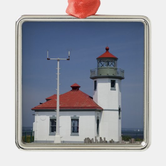 VS, Washington, Seattle, Alki Point Lighthouse, Metalen Ornament (Voorkant)