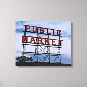 VS, Washington, Seattle, Pike Street Market Canvas Afdruk