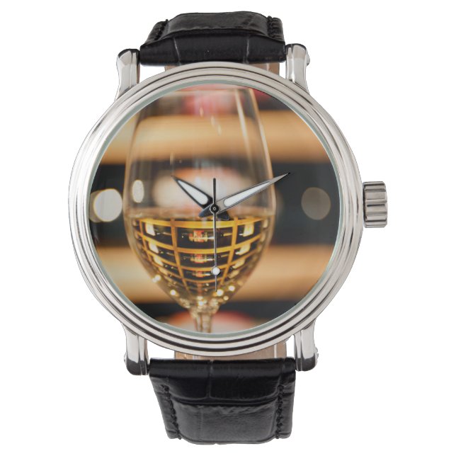 VS, Washington, Walla Walla. Wijn Glas Horloge (Voorkant)