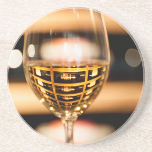 VS, Washington, Walla Walla. Wijnglas Zandsteen Onderzetter (Voorkant)