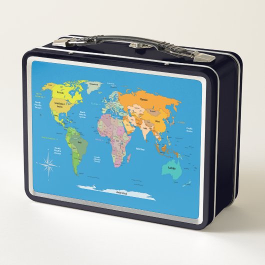 VS & Wereldkaart metalen doos (Achterkant)