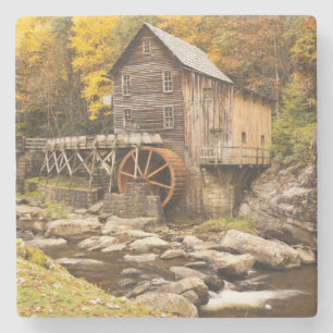 VS, West Virginia, Clifftop. Deelstaat Babcock 2 Stenen Onderzetter