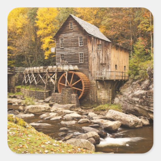 VS, West Virginia, Clifftop. Deelstaat Babcock 2 Vierkante Sticker (Voorkant)