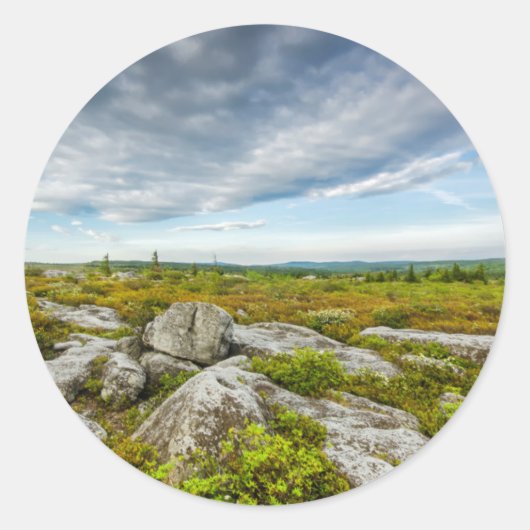 VS, West Virginia, Davis. Landschap in Dolly Ronde Sticker (Voorkant)