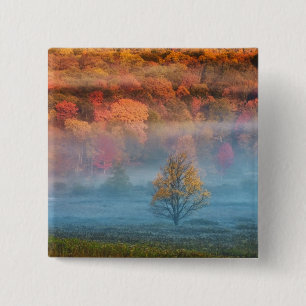 VS, West Virginia, Davis. Misty valley en Vierkante Button 5,1 Cm