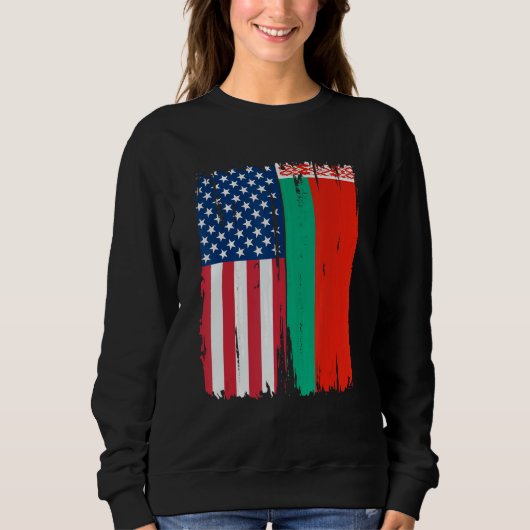 VS Wit-Rusland Halve Amerikaanse Vlag Roots Trui (Voorkant)