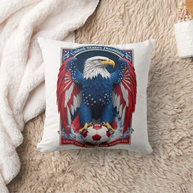 VS Witte Arend Embleem Amerikaanse Vlag Voetbal Ca Kussen (Deken)