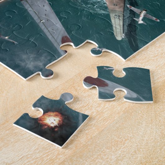 VS WWII-slagschip onder vuur Legpuzzel (Zijkant)