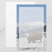 VS, WY, Yellowstone NP, Amerikaanse bizon Bison Briefpapier (Voorkant / Achterkant)