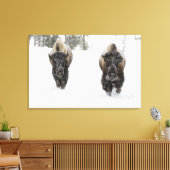 VS, WY, Yellowstone NP, Amerikaanse bizon (Bison Canvas Afdruk (Insitu (Woonkamer))