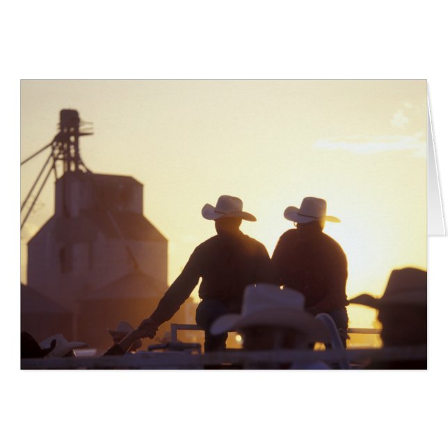 VS, Wyoming, Pine Bluffs. Schud twee mannen (Voorkant Horizontaal)