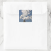 VS, Wyoming, wolken over Devil's Tower 2 Vierkante Sticker (Tas)