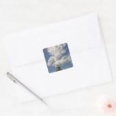 VS, Wyoming, wolken over Devil's Tower 2 Vierkante Sticker (Envelop)