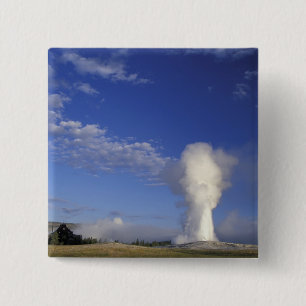 VS, Wyoming. Yellowstone National Park. Oud Vierkante Button 5,1 Cm