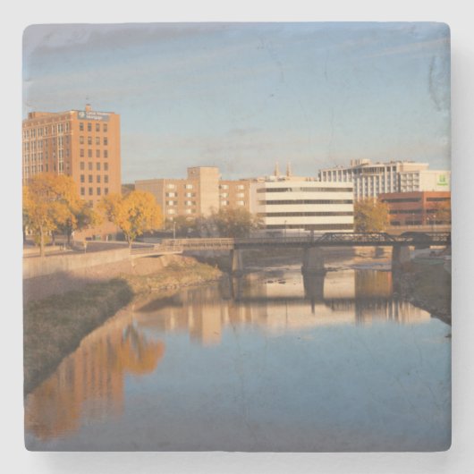 VS, Zuid Dakota, Sioux-Herfsten, City Skyline Stenen Onderzetter (Voorkant)