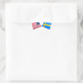 VS & Zweden Vlaggen Ronde Sticker (Tas)