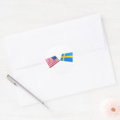 VS & Zweden Vlaggen Ronde Sticker (Envelop)