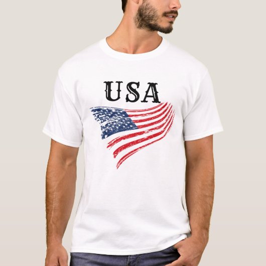 VSAPatriottisch ontwerp van de Amerikaanse vlag T-shirt (Voorkant)