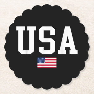 VSAPatriottische Amerikaanse Vlag Voor Mannen Vrou Kartonnen Onderzetters