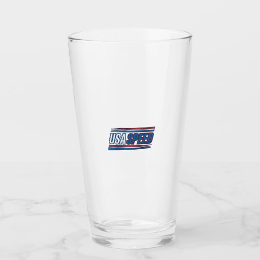 VSASnelheidsracen Patriottisch Vintage Vectorontwe Glas (Voorkant)