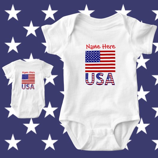 VSAVerenigde Staten Amerika Rood Gepersonaliseerd  Romper