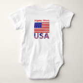 VSAVerenigde Staten Amerika Rood Gepersonaliseerd  Romper (Achterkant)