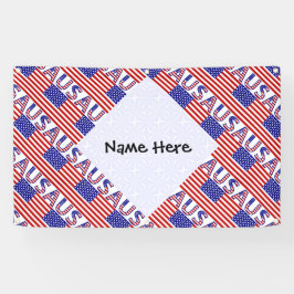 VSAVerenigde Staten Amerika Vlag Getegeld Geperson Spandoek