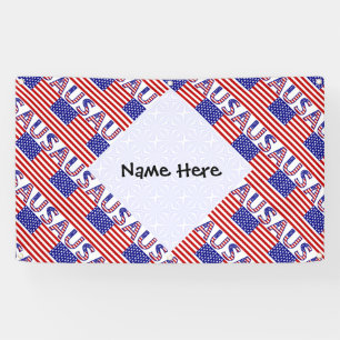 VSAVerenigde Staten Amerika Vlag Getegeld Geperson Spandoek