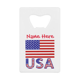 VSAVerenigde Staten Amerika Vlag Rood Personalisat Creditkaart Flessenopener